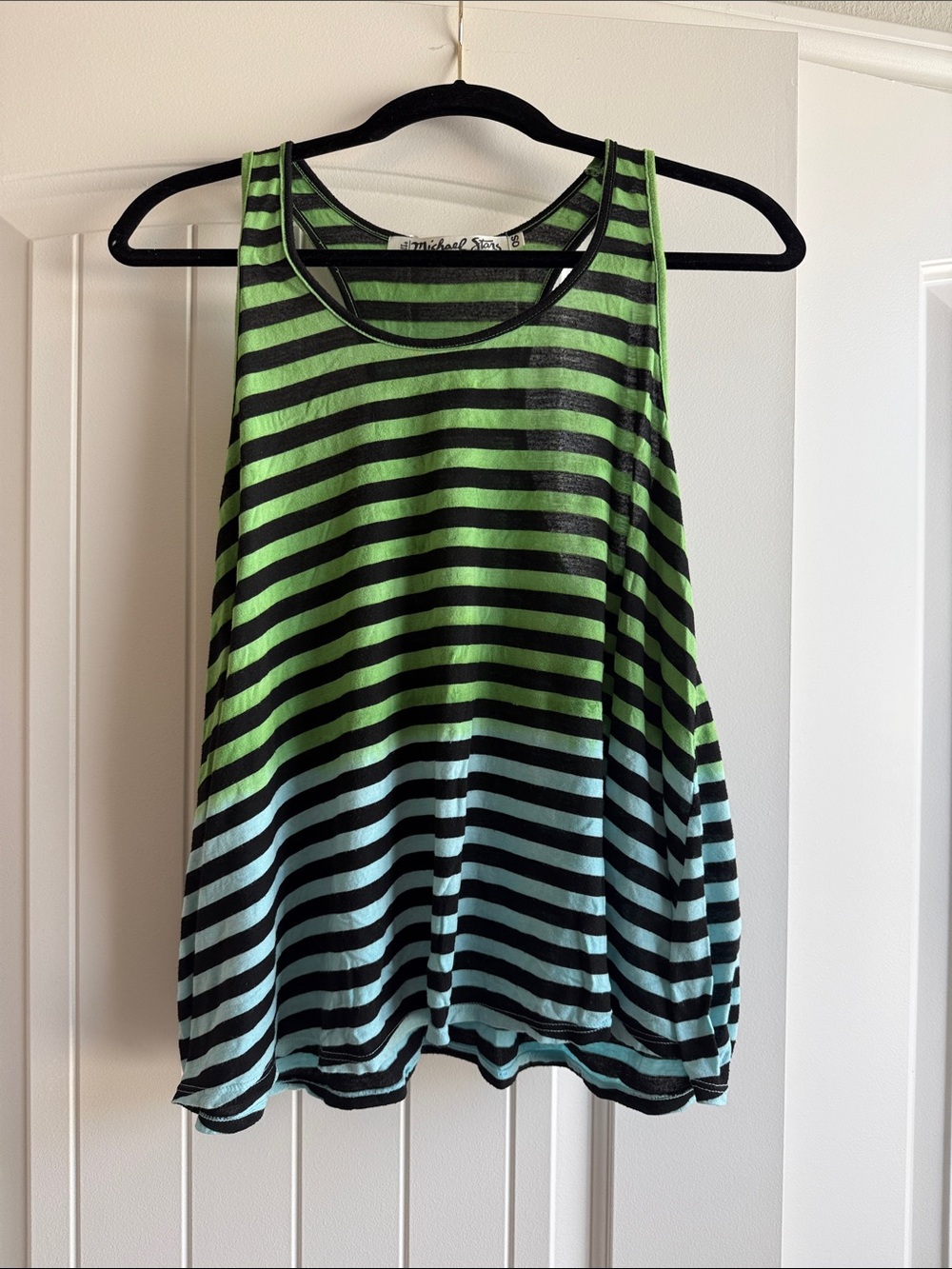 Michael Stars Gradient Green to Teal Striped Tank